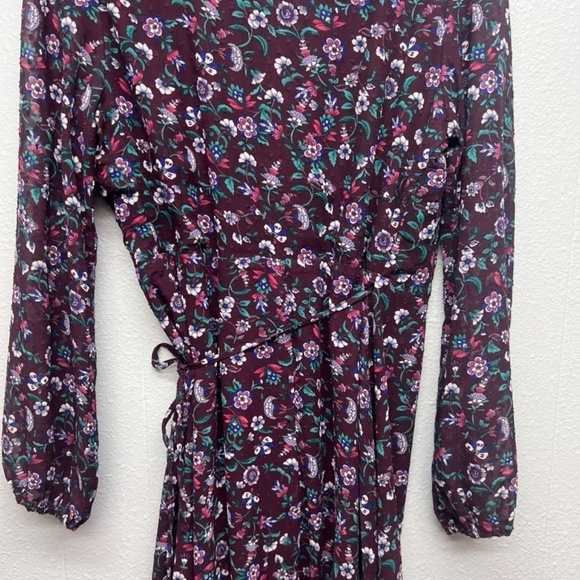 Francesca's Floral Party Event Romantic True Wrap Dress Womens Size Small Lined - Picture 9 of 13
